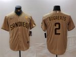 San Diego Padres #2 Xander Bogaerts Tan With PS Patch Cool Base Stitched Jersey
