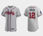 Atlanta Braves #12 Jorge Soler 2021 Gray World Series Champions Flex Base Stitched Jersey