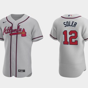 Atlanta Braves #12 Jorge Soler 2021 Gray World Series Champions Flex Base Stitched Jersey