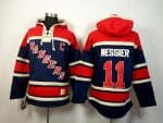 Rangers #11 Mark Messier Navy Blue Sawyer Hooded Sweatshirt Stitched Jersey
