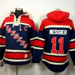 Rangers #11 Mark Messier Navy Blue Sawyer Hooded Sweatshirt Stitched Jersey