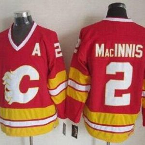 Flames #2 Al MacInnis Red CCM Throwback Stitched Jersey