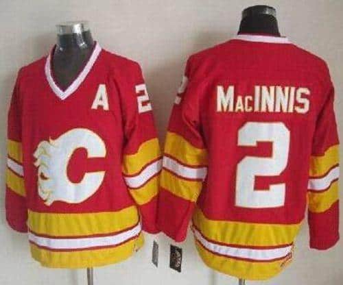Flames #2 Al MacInnis Red CCM Throwback Stitched Jersey
