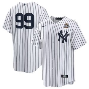 New York Yankees #99 Aaron Judge White 2024 World Series Cool Base Stitched Jersey