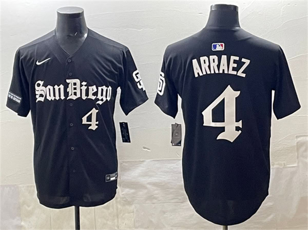 San Diego Padres #4 Luis Arraez Black Gothic Edition Vapor Limited Stitched Jersey