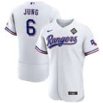 Texas Rangers #6 Josh Jung White 2023 World Series Flex Base Stitched Jersey