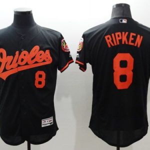 Orioles #8 Cal Ripken Black Flexbase Authentic Collection Stitched Jersey
