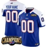 Buffalo Bills Custom Blue White 2023 F.U.S.E. AFC East Champions Ptach Stitched Jersey