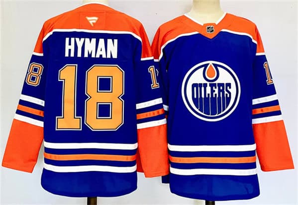 Edmonton Oilers #18 Zach Hyman Royal 2024-25 Stitched Jersey