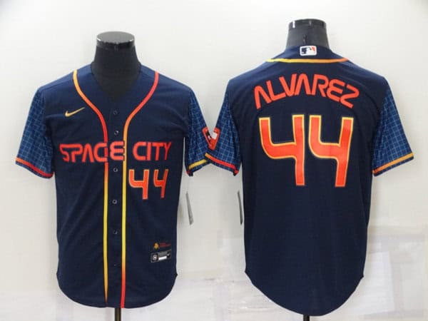 Houston Astros #44 Yordan Alvarez 2022 Navy City Connect Cool Base Stitched Jersey