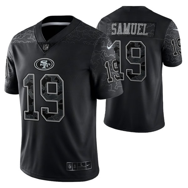 San Francisco 49ers #19 Deebo Samuel Black Reflective Limited Stitched Football Jersey