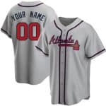 Atlanta Braves Customized Custom Gray Cool Base Stitched Jersey