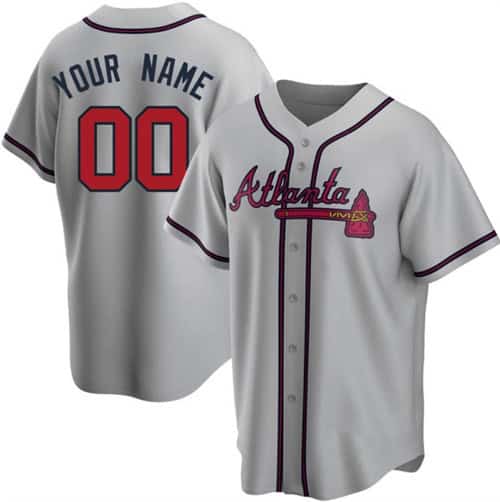 Atlanta Braves Customized Custom Gray Cool Base Stitched Jersey