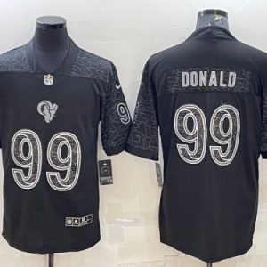 Los Angeles Rams #99 Aaron Donald Black Reflective Limited Stitched Jersey