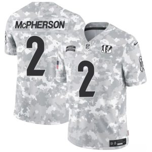 Cincinnati Bengals #2 Evan McPherson Arctic Camo 2024 F.U.S.E. Salute To Service Limited Stitched Jersey