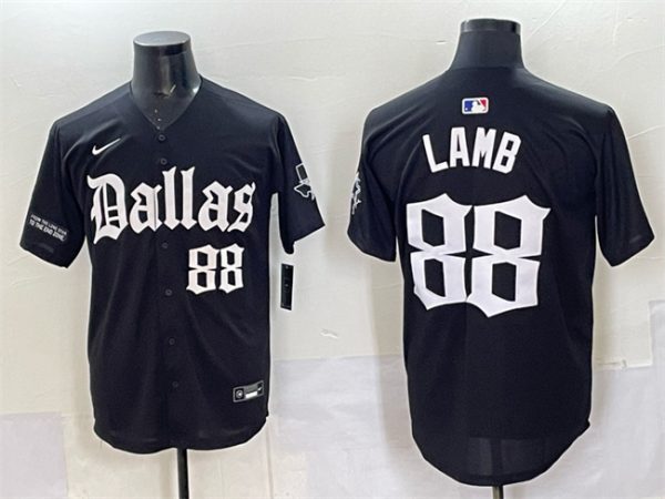 Dallas Cowboys #88 CeeDee Lamb Black 'Gothic Lone Star Edition' Limited Stitched Jersey