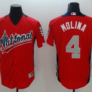 National League #4 Yadier Molina Red 2018 All-Star Game Home Run Derby Jersey