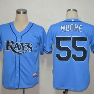 Rays #55 Matt Moore Light Blue Cool Base Stitched Jersey