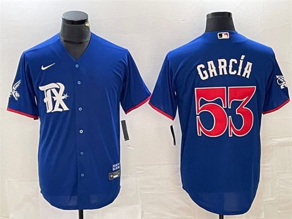 Texas Rangers #53 Adolis Garc¨ªa Royal City Connect Stitched Jersey