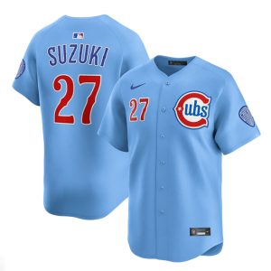 Chicago Cubs #27 Seiya Suzuki Blue 2024 25 2nd Alternate Limited Stitched Jersey