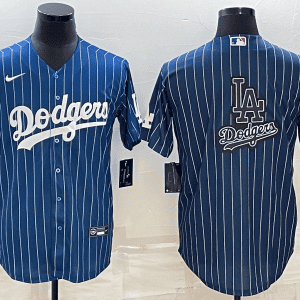 Los Angeles Dodgers Navy Team Big Logo Cool Base Stitched Jersey