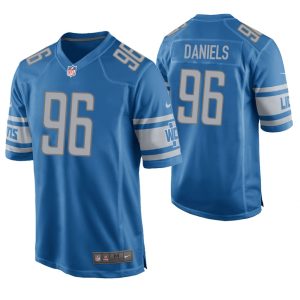 Detroit Lions #96 Mike Daniels Blue Stitched Jersey