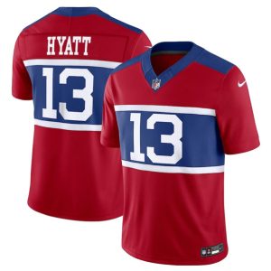 New York Giants #13 Jalin Hyatt Century Red Alternate Vapor F.U.S.E. Limited Stitched Jersey