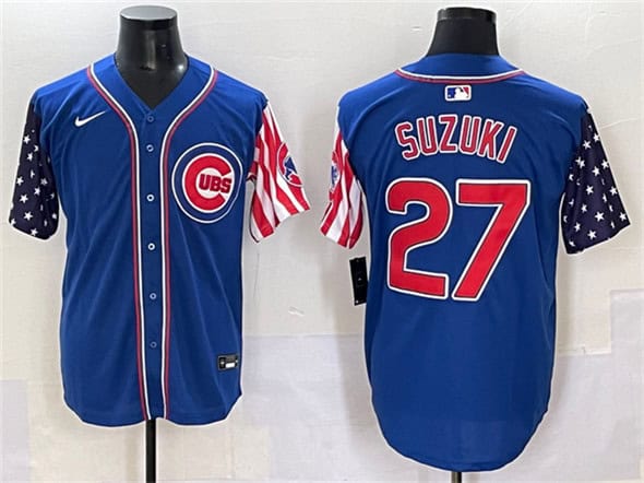 Chicago Cubs #27 Seiya Suzuki Royal 2025 Independence Day Vapor Premier Limited Stitched Jersey