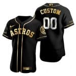 Houston Astros Customized Black Golden Edition Stitched MLB Jersey