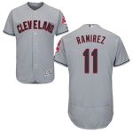 Indians #11 Jose Ramirez Grey Flexbase Authentic Collection Stitched Jersey