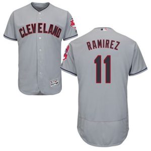 Indians #11 Jose Ramirez Grey Flexbase Authentic Collection Stitched Jersey
