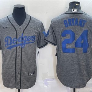 Los Angeles Dodgers #24 Kobe Bryant Gray Cool Base Stitched Jersey