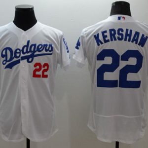 Dodgers #22 Clayton Kershaw White Flexbase Authentic Collection Stitched Jersey