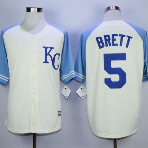 Royals #5 George Brett Cream Exclusive Vintage Stitched Jersey