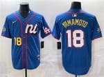 National League #18 Yoshinobu Yamamoto Blue 2025 All-Star Edition Limited Stitched Jersey