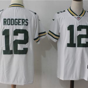 Green Bay Packers #12 Aaron Rodgers White Stitched Vapor Untouchable Limited Nike Jersey