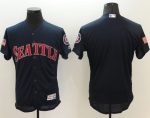 Mariners Blank Navy Blue Fashion Stars Stripes Flexbase Authentic Stitched Jersey