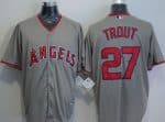 Angels Of Anaheim #27 Mike Trout Grey New Cool Base Stitched Jersey