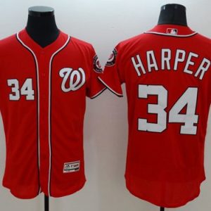Nationals #34 Bryce Harper Red Flexbase Authentic Collection Stitched Jersey
