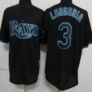 Rays #3 Evan Longoria Black Fashion Stitched Jersey