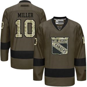 Rangers #10 J.T. Miller Green Salute To Service Stitched Jersey