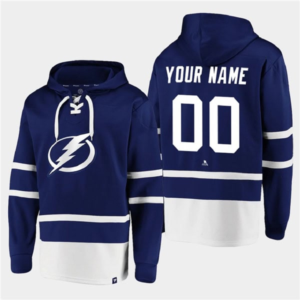 Tampa Bay Lightning Custom Blue All Stitched Sweatshirt Hoodie