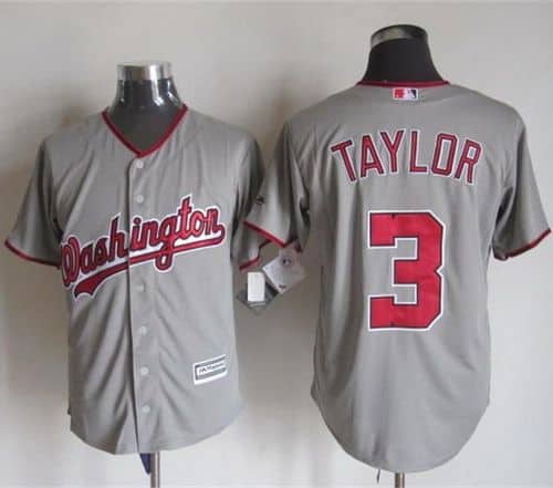 Nationals #3 Michael Taylor Grey New Cool Base Stitched Jersey