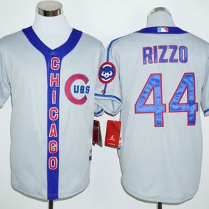 Cubs #44 Anthony Rizzo Grey Cooperstown Stitched Jersey