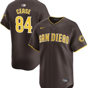 San Diego Padres #84 Dylan Cease Brown 2024 Away Limited Stitched Jersey