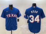 Texas Rangers #34 Nolan Ryan Royal Cool Base Stitched Jersey