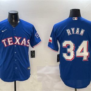 Texas Rangers #34 Nolan Ryan Royal Cool Base Stitched Jersey