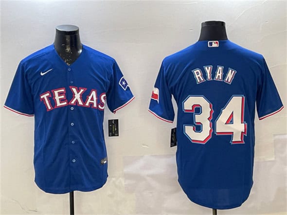 Texas Rangers #34 Nolan Ryan Royal Cool Base Stitched Jersey