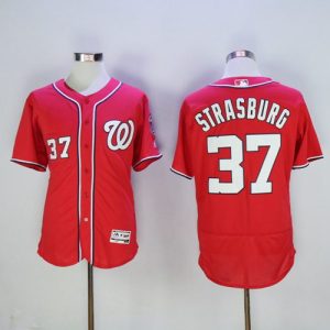Nationals #37 Stephen Strasburg Red Flexbase Authentic Collection Stitched Jersey