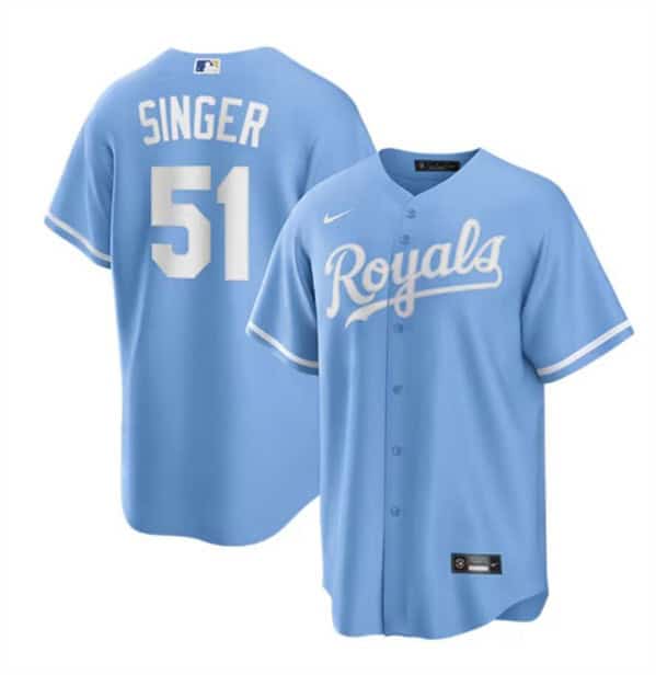 Kansas City Royals #51 Brady Singer Light Blue Stitched Jersey